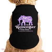 ILl Remember For You AlzheimerS Awareness Elephant Flower Doggie Tank thumb 0