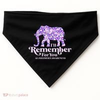 ILl Remember For You AlzheimerS Awareness Elephant Flower USA-Made Doggie Bandana thumb 0