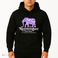 ILl Remember For You AlzheimerS Awareness Elephant Flower Hoodie thumb 2
