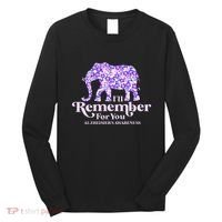 ILl Remember For You AlzheimerS Awareness Elephant Flower Long Sleeve Shirt thumb 0