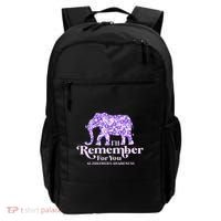 ILl Remember For You AlzheimerS Awareness Elephant Flower Backpack thumb 0