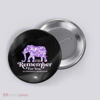 ILl Remember For You AlzheimerS Awareness Elephant Flower Button thumb 0