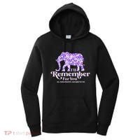 ILl Remember For You AlzheimerS Awareness Elephant Flower Women's Hoodie thumb 0