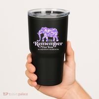 ILl Remember For You AlzheimerS Awareness Elephant Flower Tumbler thumb 2