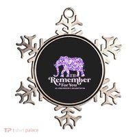ILl Remember For You AlzheimerS Awareness Elephant Flower Ornament thumb 0