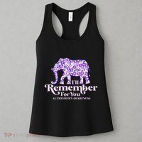 ILl Remember For You AlzheimerS Awareness Elephant Flower Women's Tank Top thumb 3