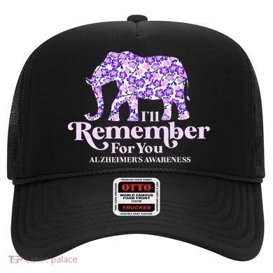 ILl Remember For You AlzheimerS Awareness Elephant Flower Hat