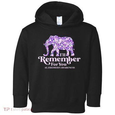 ILl Remember For You AlzheimerS Awareness Elephant Flower Toddler Hoodie