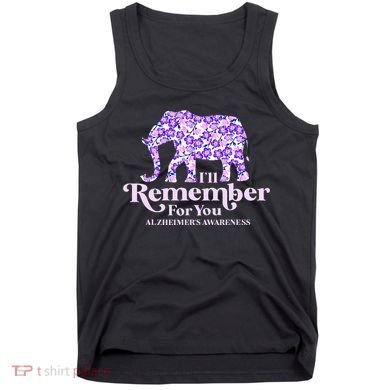 ILl Remember For You AlzheimerS Awareness Elephant Flower Tank Top
