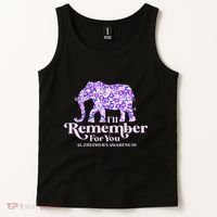 ILl Remember For You AlzheimerS Awareness Elephant Flower Tank Top thumb 2