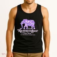 ILl Remember For You AlzheimerS Awareness Elephant Flower Tank Top thumb 3