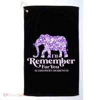 ILl Remember For You AlzheimerS Awareness Elephant Flower Golf Towel thumb 0