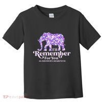ILl Remember For You AlzheimerS Awareness Elephant Flower Toddler T-Shirt thumb 0