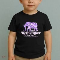 ILl Remember For You AlzheimerS Awareness Elephant Flower Toddler T-Shirt thumb 2