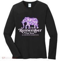 ILl Remember For You AlzheimerS Awareness Elephant Flower Women's Long Sleeve Shirt thumb 0