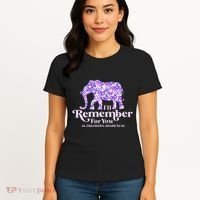 ILl Remember For You AlzheimerS Awareness Elephant Flower Women's T-Shirt thumb 4