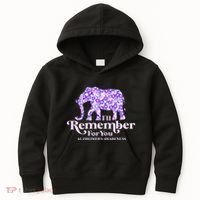 ILl Remember For You AlzheimerS Awareness Elephant Flower Kids Hoodie thumb 0