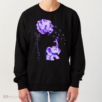ILl Remember For You Purple Elephant AlzheimerS Awareness Women's Sweatshirt thumb 0