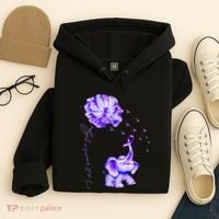 ILl Remember For You Purple Elephant AlzheimerS Awareness Hoodie thumb 4