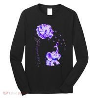 ILl Remember For You Purple Elephant AlzheimerS Awareness Long Sleeve Shirt thumb 0