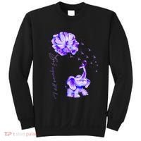 ILl Remember For You Purple Elephant AlzheimerS Awareness Sweatshirt thumb 0