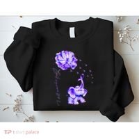 ILl Remember For You Purple Elephant AlzheimerS Awareness Sweatshirt thumb 2