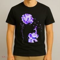 ILl Remember For You Purple Elephant AlzheimerS Awareness T-Shirt thumb 3