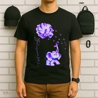 ILl Remember For You Purple Elephant AlzheimerS Awareness T-Shirt thumb 6