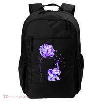 ILl Remember For You Purple Elephant AlzheimerS Awareness Backpack thumb 0