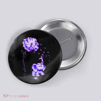 ILl Remember For You Purple Elephant AlzheimerS Awareness Button