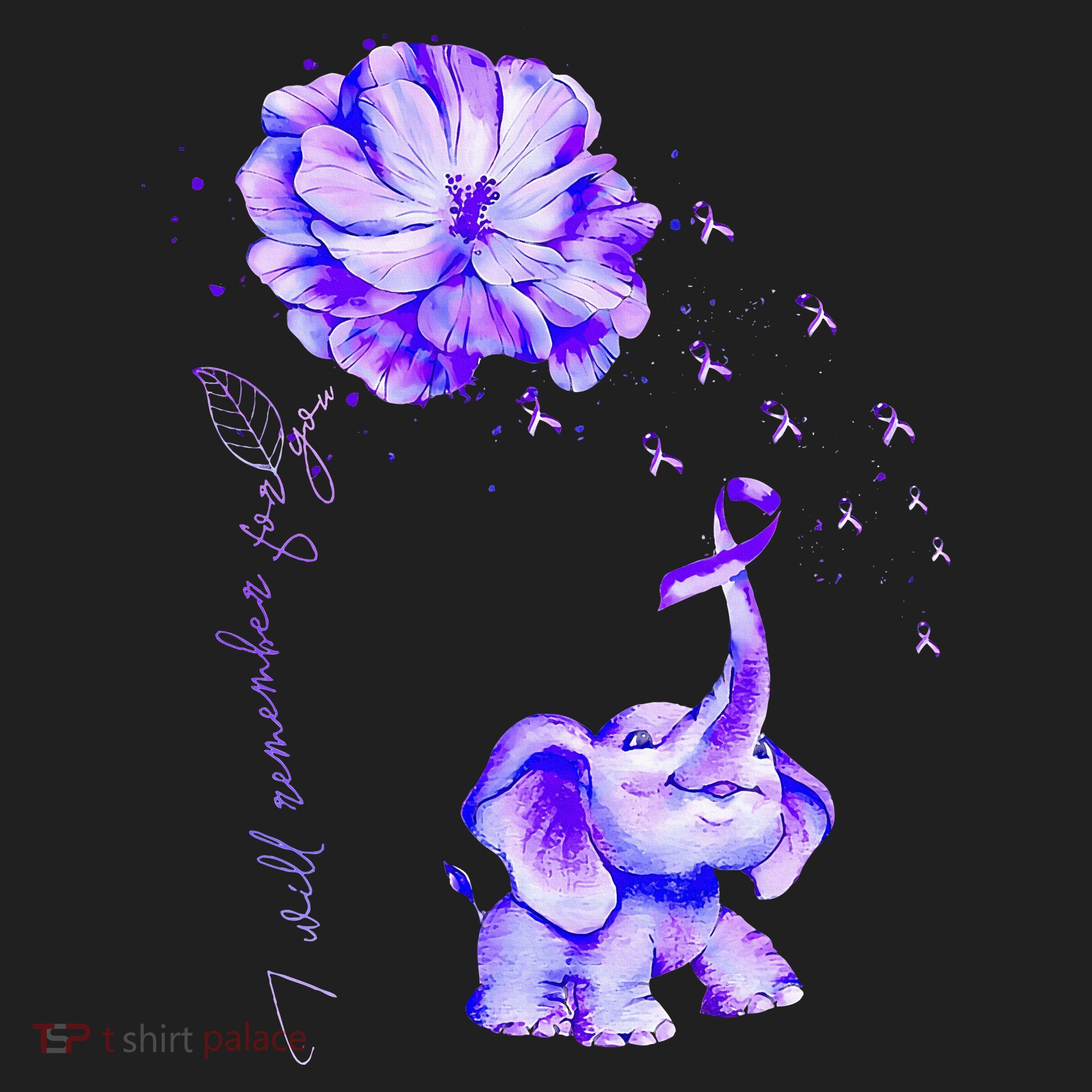 ILl Remember For You Purple Elephant AlzheimerS Awareness Beanie