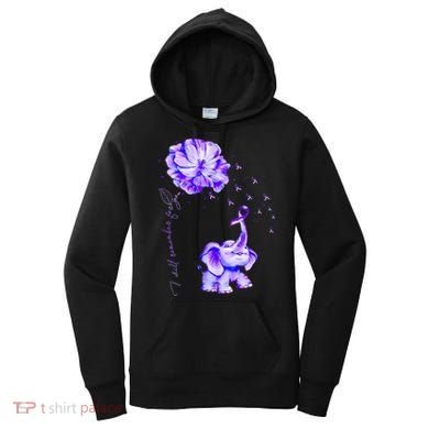 ILl Remember For You Purple Elephant AlzheimerS Awareness Women's Hoodie