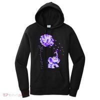 ILl Remember For You Purple Elephant AlzheimerS Awareness Women's Hoodie thumb 0