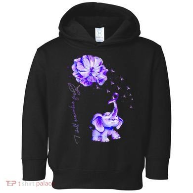 ILl Remember For You Purple Elephant AlzheimerS Awareness Toddler Hoodie