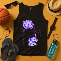ILl Remember For You Purple Elephant AlzheimerS Awareness Tank Top thumb 4