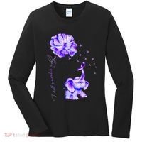 ILl Remember For You Purple Elephant AlzheimerS Awareness Women's Long Sleeve Shirt thumb 0