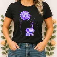 ILl Remember For You Purple Elephant AlzheimerS Awareness Women's T-Shirt thumb 2