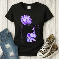 ILl Remember For You Purple Elephant AlzheimerS Awareness Women's T-Shirt thumb 3