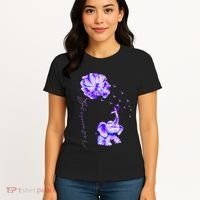 ILl Remember For You Purple Elephant AlzheimerS Awareness Women's T-Shirt thumb 4
