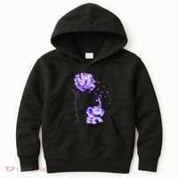 ILl Remember For You Purple Elephant AlzheimerS Awareness Kids Hoodie thumb 0