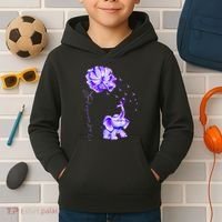 ILl Remember For You Purple Elephant AlzheimerS Awareness Kids Hoodie thumb 2