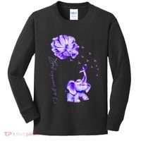 ILl Remember For You Purple Elephant AlzheimerS Awareness Kids Long Sleeve Shirt thumb 0