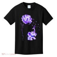 ILl Remember For You Purple Elephant AlzheimerS Awareness Kids T-Shirt thumb 0