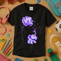 ILl Remember For You Purple Elephant AlzheimerS Awareness Kids T-Shirt thumb 3
