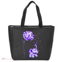 ILl Remember For You Purple Elephant AlzheimerS Awareness Tote Bag thumb 0