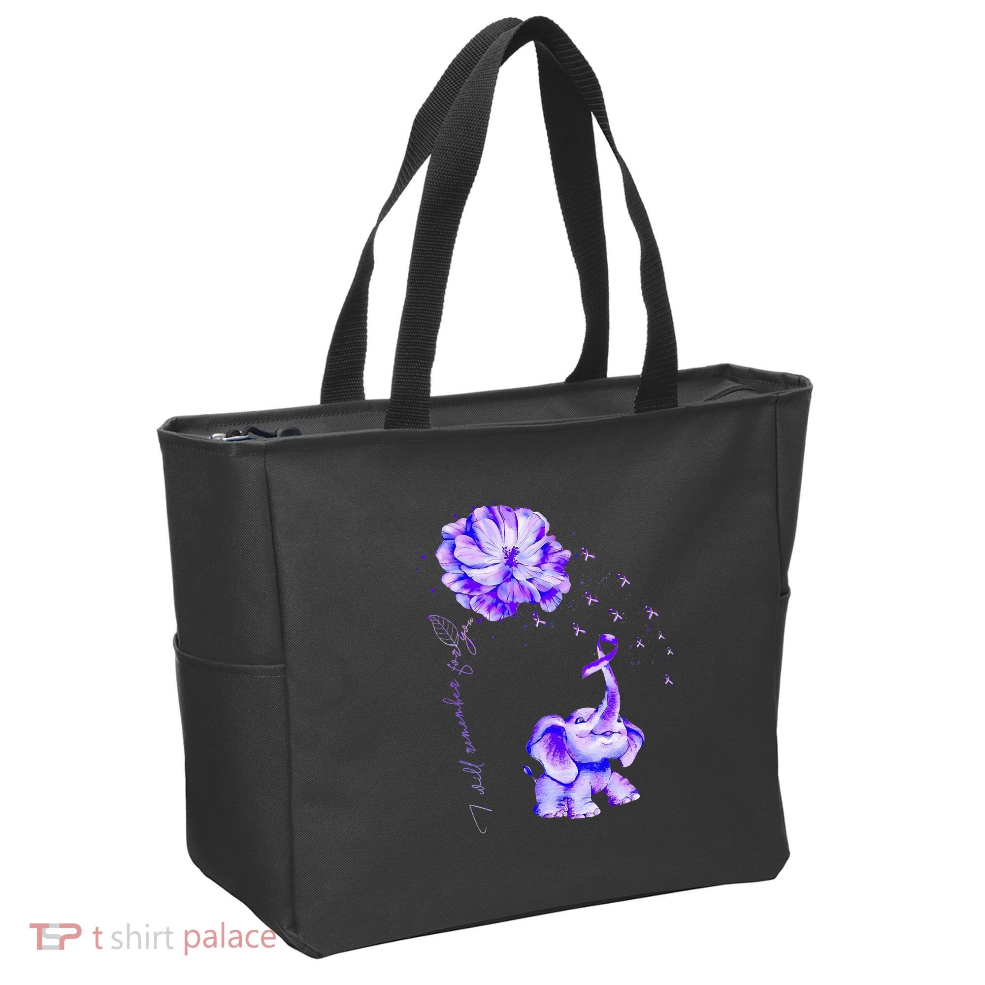 ILl Remember For You Purple Elephant AlzheimerS Awareness Tote Bag