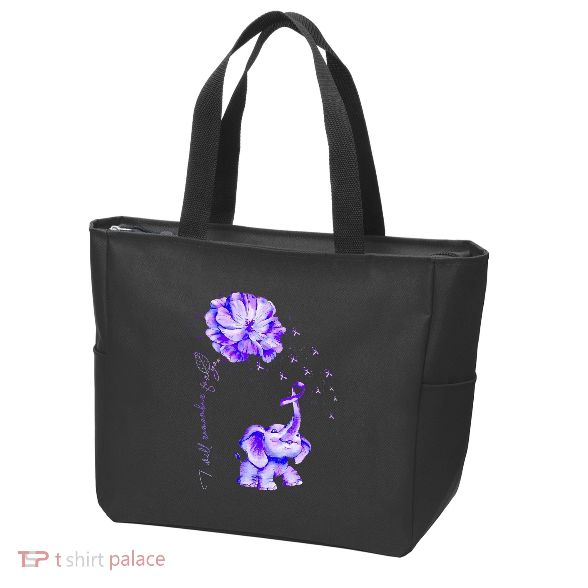 ILl Remember For You Purple Elephant AlzheimerS Awareness Tote Bag