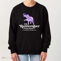 ILl Remember For You AlzheimerS Awareness Elephant Flower Women's Sweatshirt thumb 0