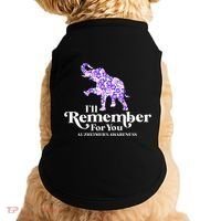 ILl Remember For You AlzheimerS Awareness Elephant Flower Doggie Tank thumb 0
