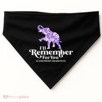 ILl Remember For You AlzheimerS Awareness Elephant Flower USA-Made Doggie Bandana thumb 0
